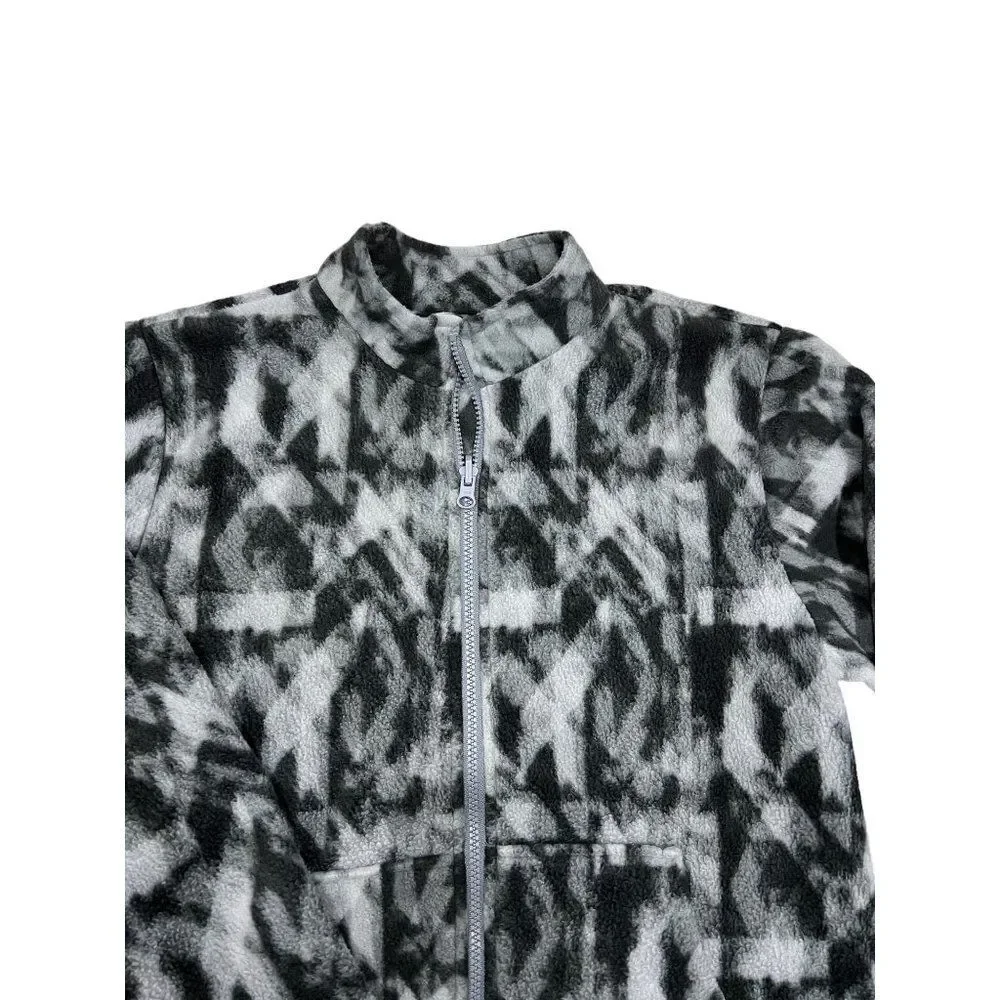 Eddie Bauer‎ Boys Size L (14/16) Fleece Jacket Gray Black Pattern